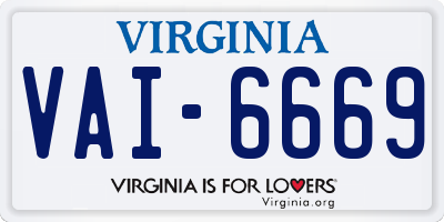VA license plate VAI6669