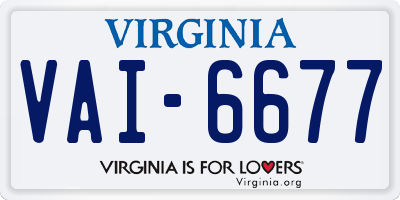 VA license plate VAI6677