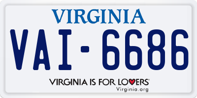 VA license plate VAI6686