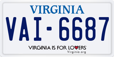 VA license plate VAI6687