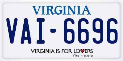 VA license plate VAI6696