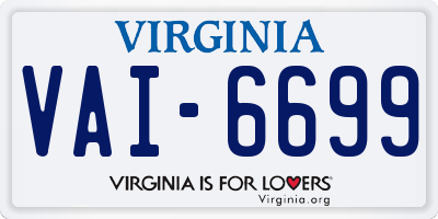 VA license plate VAI6699
