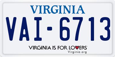 VA license plate VAI6713