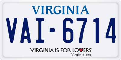 VA license plate VAI6714