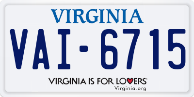 VA license plate VAI6715