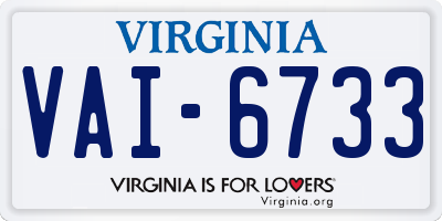 VA license plate VAI6733