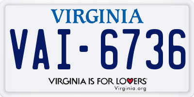 VA license plate VAI6736