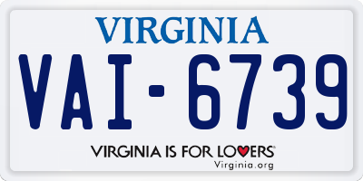 VA license plate VAI6739