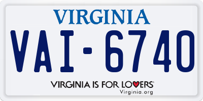 VA license plate VAI6740