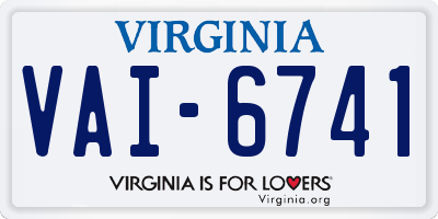 VA license plate VAI6741
