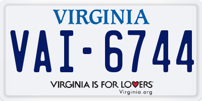 VA license plate VAI6744