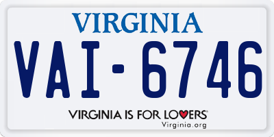 VA license plate VAI6746