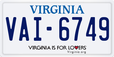 VA license plate VAI6749