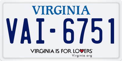 VA license plate VAI6751
