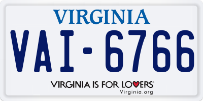 VA license plate VAI6766