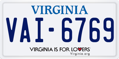 VA license plate VAI6769
