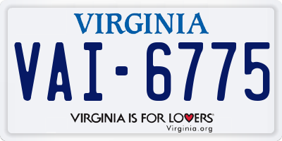 VA license plate VAI6775