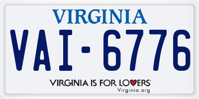 VA license plate VAI6776