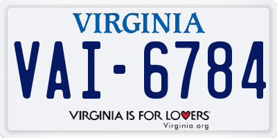 VA license plate VAI6784