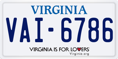 VA license plate VAI6786