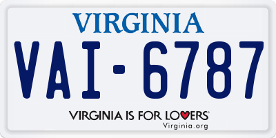 VA license plate VAI6787