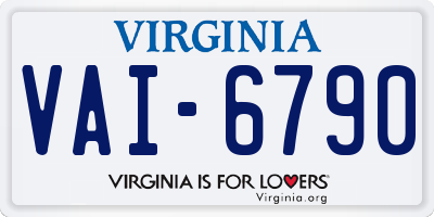 VA license plate VAI6790