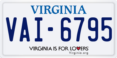 VA license plate VAI6795