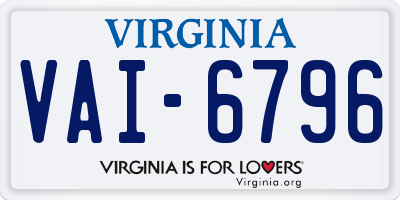 VA license plate VAI6796