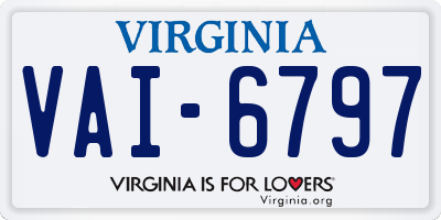 VA license plate VAI6797