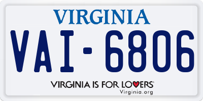 VA license plate VAI6806