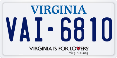 VA license plate VAI6810