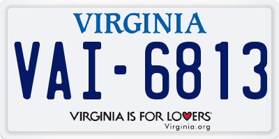 VA license plate VAI6813