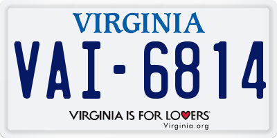 VA license plate VAI6814