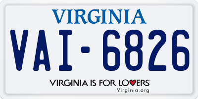 VA license plate VAI6826