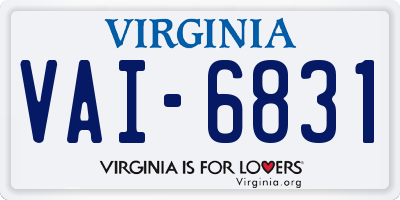 VA license plate VAI6831
