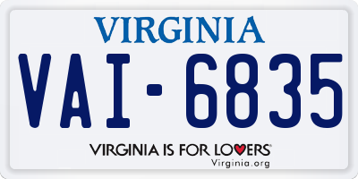VA license plate VAI6835