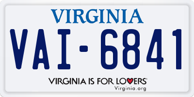 VA license plate VAI6841
