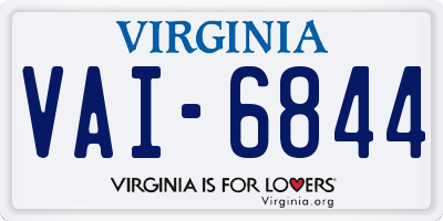 VA license plate VAI6844