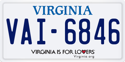VA license plate VAI6846