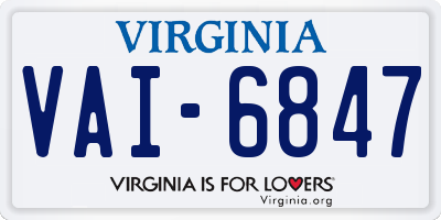 VA license plate VAI6847
