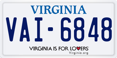 VA license plate VAI6848