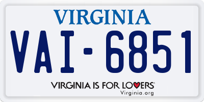 VA license plate VAI6851