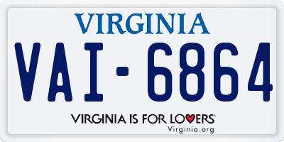VA license plate VAI6864