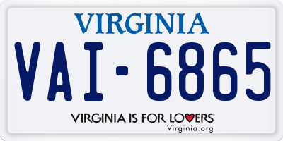 VA license plate VAI6865
