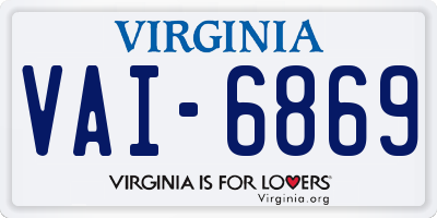 VA license plate VAI6869