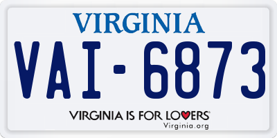 VA license plate VAI6873