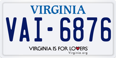 VA license plate VAI6876