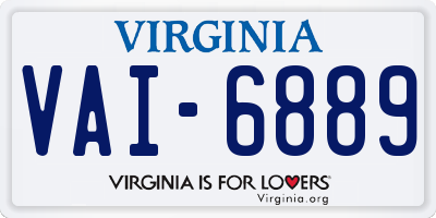 VA license plate VAI6889