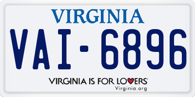 VA license plate VAI6896