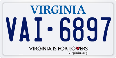 VA license plate VAI6897